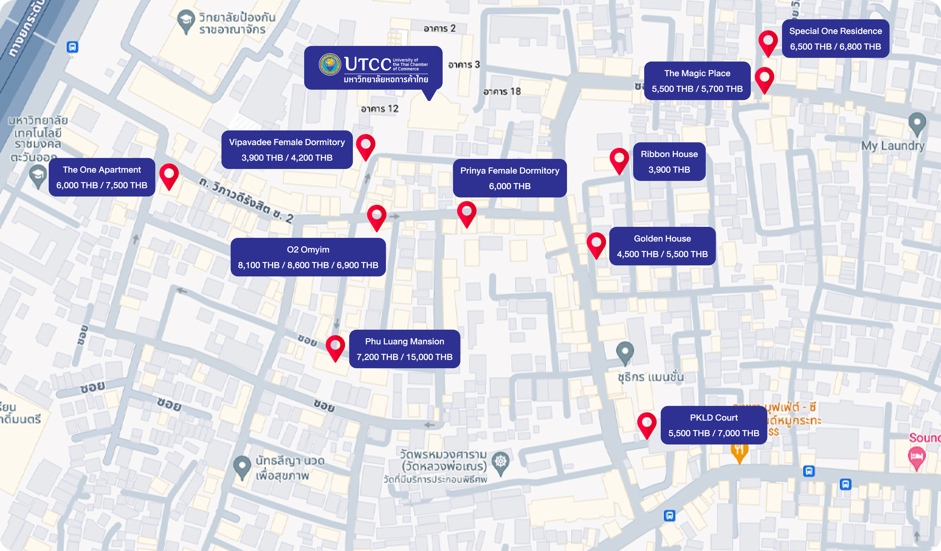 UTCC Dorm Map